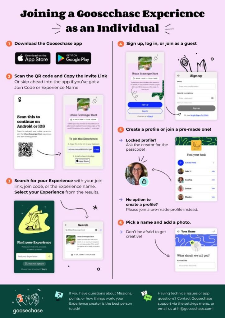 Goosechase Game-How to Join as Individual