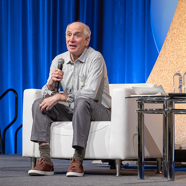 TLA 2025 Keynote Louis Sachar seated onstage