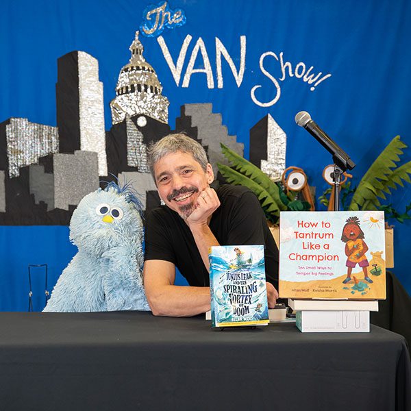 Author being interviewed on The Van Show