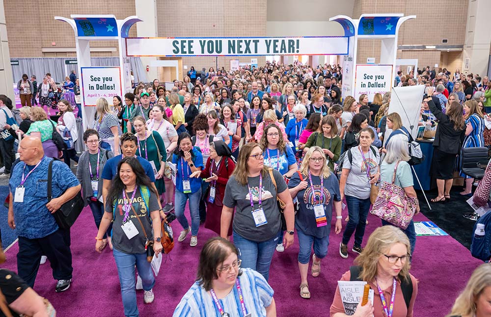Attendees entering the TLA exhibit hall at Annual Conference